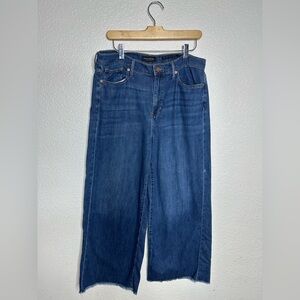 Banana Republic Wide-Leg High-Rise Crop Jeans - Indigo Blue